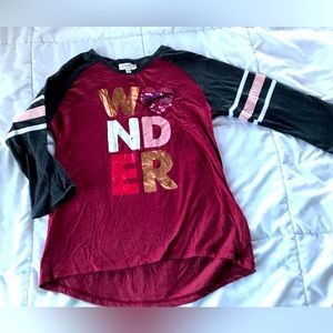 Jessica Simpson XL girls baseball style t C